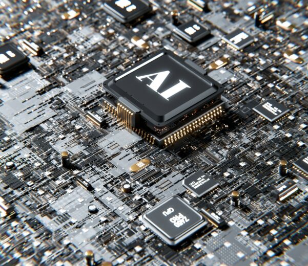 a computer chip with the letter a on top of it